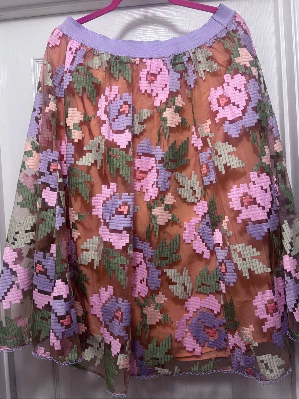 Maeve by Anthropologie Pixelated Tulle Midi Skirt